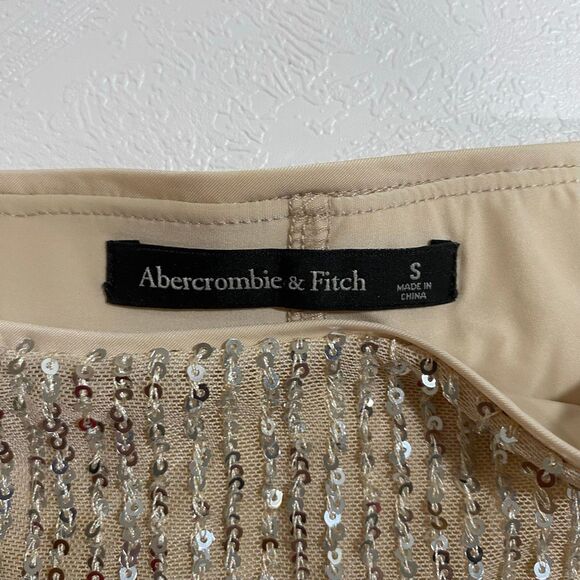 Abercrombie & Fitch Gold Sequin Mini Skirt Size Small Holiday Party NYE - Picture 3 of 8